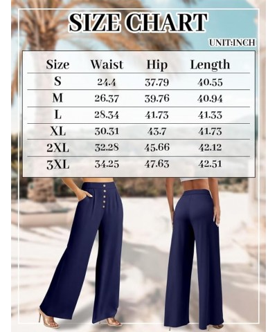 Women's Wide Leg Casual Pants Cross Waist Palazzo Lounge Pajama Flowy Pants Yoga Sweatpants with Pockets B2 Pure Blue $14.24 ...