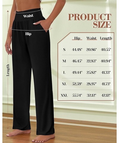 2 Pcs Women's Wide Leg Yoga Sweatpants High Waist Lounge Pants Loose Workout Pant Casual Athletic Pant with Pockets Black, Ha...