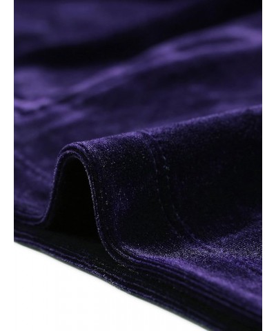 Women's Cocktail Party Open Front Cardigan Long Sleeve Cropped Velvet Shrug Top Purple Blue $18.62 Sweaters