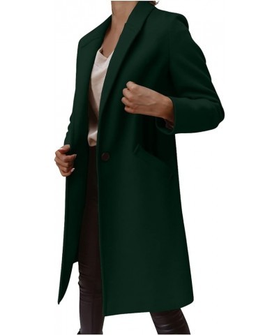 Women's Basic Essential Double Breasted Midi Wool Blend Pea Coats 2022 Blazer Jackets for Women Winter Coat 06-dark Green $7....