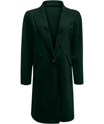 Women's Basic Essential Double Breasted Midi Wool Blend Pea Coats 2022 Blazer Jackets for Women Winter Coat 06-dark Green $7....