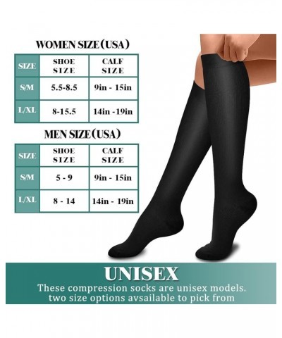 3 Pack Medical Compression Sock-Compression Sock for Women and Men-Best for Running,Nursing,Sports 01-black $10.25 Socks