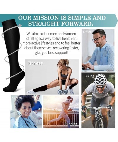 3 Pack Medical Compression Sock-Compression Sock for Women and Men-Best for Running,Nursing,Sports 01-black $10.25 Socks