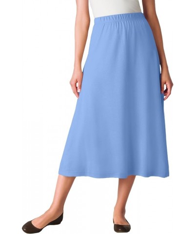 Women's Plus Size 7-Day Knit A-Line Skirt French Blue $17.22 Skirts