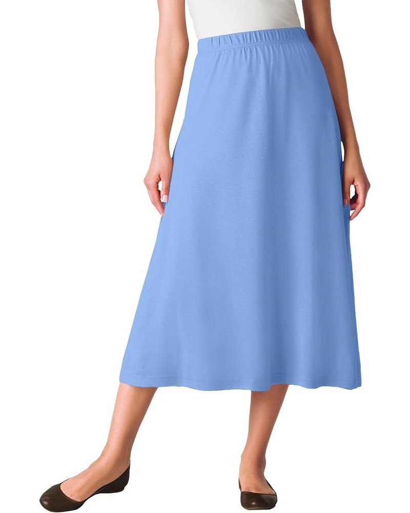 Women's Plus Size 7-Day Knit A-Line Skirt French Blue $17.22 Skirts