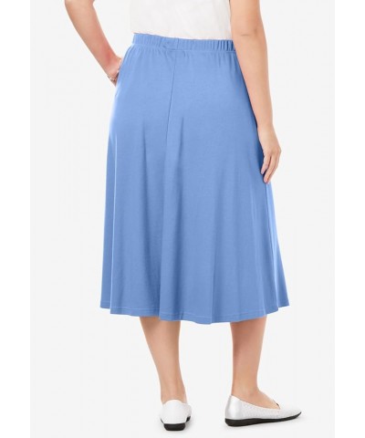 Women's Plus Size 7-Day Knit A-Line Skirt French Blue $17.22 Skirts