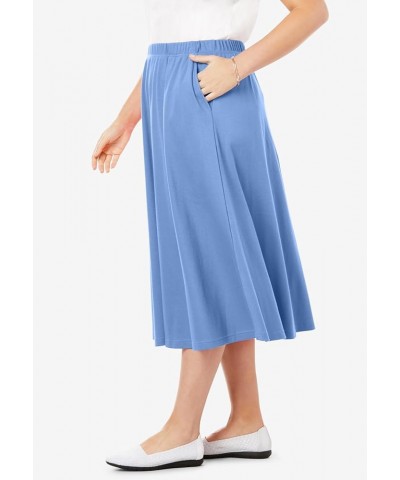 Women's Plus Size 7-Day Knit A-Line Skirt French Blue $17.22 Skirts