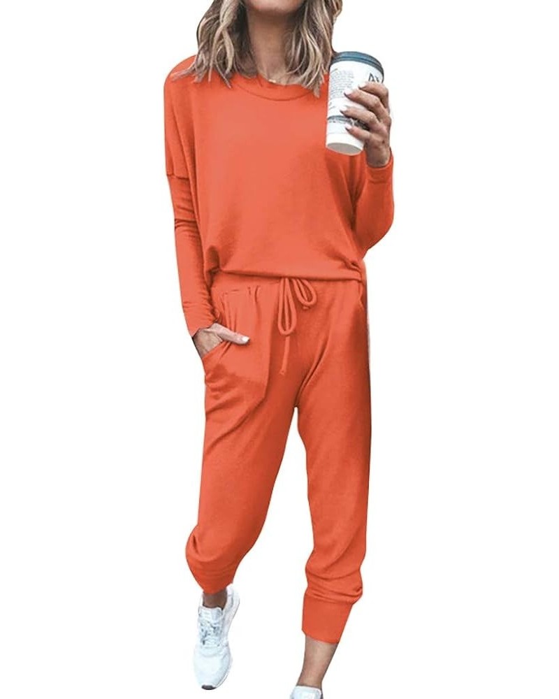 Sweatsuit for Women Casual Long Sleeve 2 Piece Set Crewneck Loose Pullover and Drawstring Sweatpants Sport Outfits Womens 2 P...