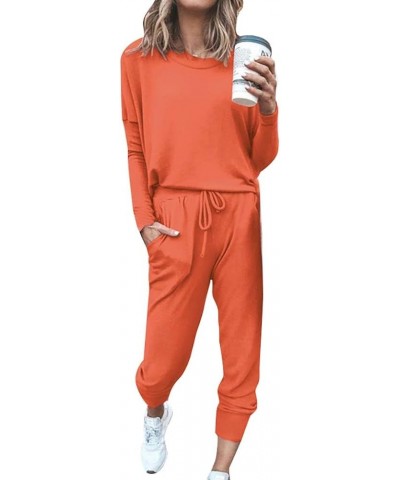 Sweatsuit for Women Casual Long Sleeve 2 Piece Set Crewneck Loose Pullover and Drawstring Sweatpants Sport Outfits Womens 2 P...