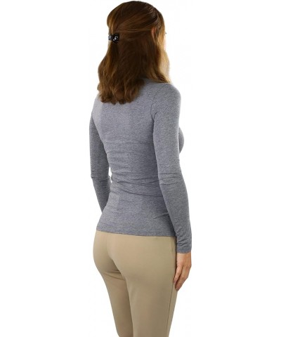 Women's Long Sleeve V-Neckline T-Shirt Heather Grey $9.83 T-Shirts