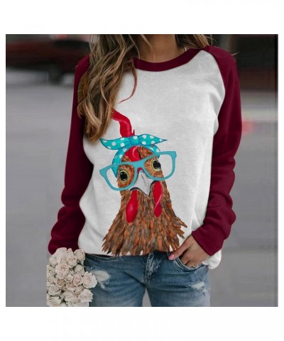 Womens Oversized Sweatshirts Fashion Long Sleeve Tops Casual Crewneck Pullover Cute Graphic Loose Fit Hoodies Blouse A01wine ...