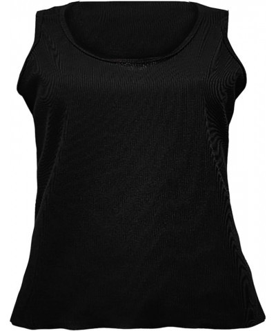 Tops for Women 2023 Womens Solid Tank Tops Sleeveless U-Neck Base Shirt Summer Summer Clothes for Women 2023 Black $7.85 Blouses