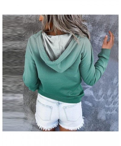 Womens Zip Up Hoodie Womens Plus Size Hooded Sweatshirt Long Sleeve Drawstring Sweatshirt Loose Sweatshirt Womens Green 4 $5....