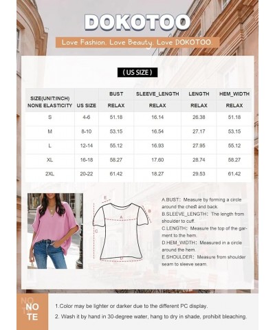 Casual Womens Short Sleeve V Neck Shirts Oversized Solid Blouses Tops 1 Pink $13.53 Blouses