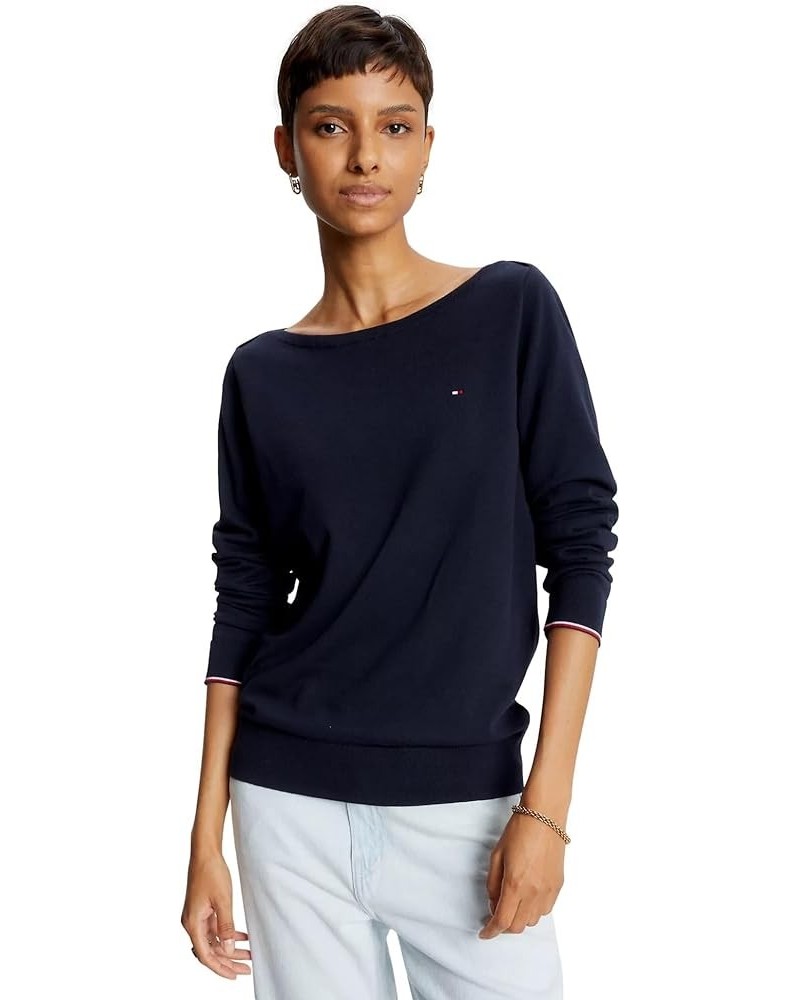 Women's Solid Boatneck Sweater Collection 2024 Desert Sky Navy. $31.18 Sweaters