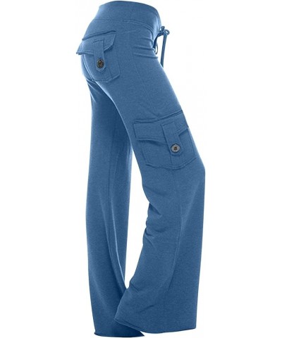 Womens Bootcut Yoga Pants with Cargo Pockets Stretchy Palazzo Pants Ladies Wide Leg Workout Pants Baggy Cargo Sweat Pants E B...