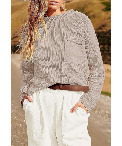 Women's 2023 Fall 2 Piece Outfits Sweater Set Knit Pullover Tops and High Waisted Pants Tracksuit Lounge Sets Sand White $21....