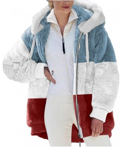 Women's Fleece Jackets & Coats Full Zip Up Hooded Overcoats NO Pocket Sweater Oversized Outerwear Plus Size X-red $8.62 Jackets