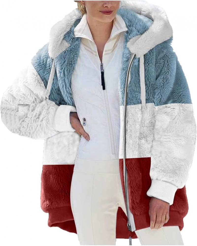 Women's Fleece Jackets & Coats Full Zip Up Hooded Overcoats NO Pocket Sweater Oversized Outerwear Plus Size X-red $8.62 Jackets