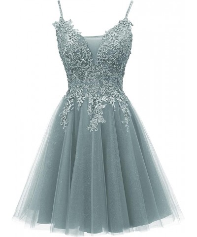 Prom Dress 2024 Short - Homecoming Dresses Lace Tulle Prom Dresses for Teens Deep Blue $38.24 Dresses