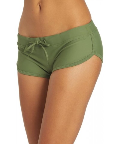 Women's Swim Shorts: Inspiring Confidence, Comfort and Shape Retaining Cheeky Boyshort- Swim Shorts Women Olive $16.40 Swimsuits