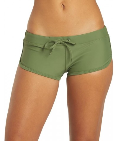 Women's Swim Shorts: Inspiring Confidence, Comfort and Shape Retaining Cheeky Boyshort- Swim Shorts Women Olive $16.40 Swimsuits