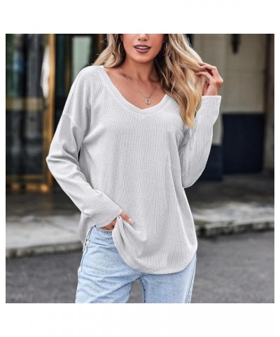 Women's Long Sleeve Tops Fashion Casual Solid Color V-Neck Small Pocket T Shirt Top, S-3XL 1-white $9.34 T-Shirts