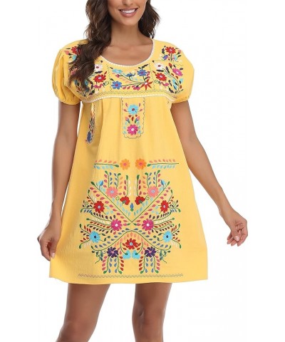 Women Mexican Embroidered Dress Short Sleeve 47y $14.00 Dresses