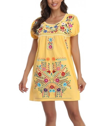 Women Mexican Embroidered Dress Short Sleeve 47y $14.00 Dresses