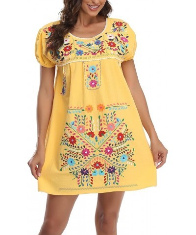 Women Mexican Embroidered Dress Short Sleeve 47y $14.00 Dresses