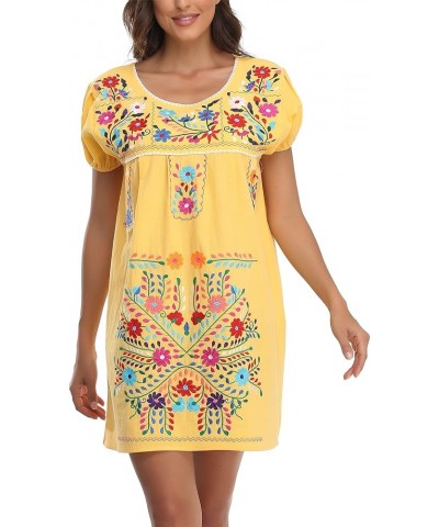 Women Mexican Embroidered Dress Short Sleeve 47y $14.00 Dresses