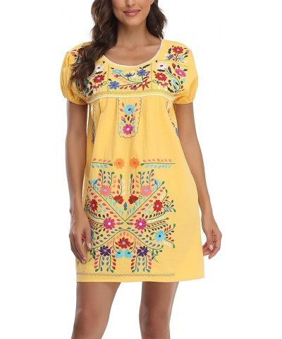 Women Mexican Embroidered Dress Short Sleeve 47y $14.00 Dresses