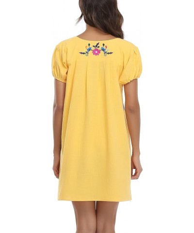 Women Mexican Embroidered Dress Short Sleeve 47y $14.00 Dresses