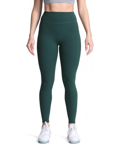 Trinity High Waisted Yoga Pants with Pockets for Women Tummy Control Cross-Waist Crossover Workout Leggings B Storm Green (Re...