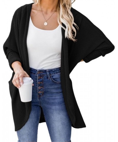 Women's Open Front Long Sleeve Cardigan Solid Color Oversized Chunky Loose Knitted Sweater Outwear with Pocket (White, M) Sma...