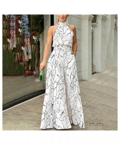 Jumpsuits for Women Dressy Elegant Party Casual Summer Lounge Wide Leg Work Rompers Overalls Zly B-white $14.74 Rompers