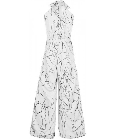 Jumpsuits for Women Dressy Elegant Party Casual Summer Lounge Wide Leg Work Rompers Overalls Zly B-white $14.74 Rompers