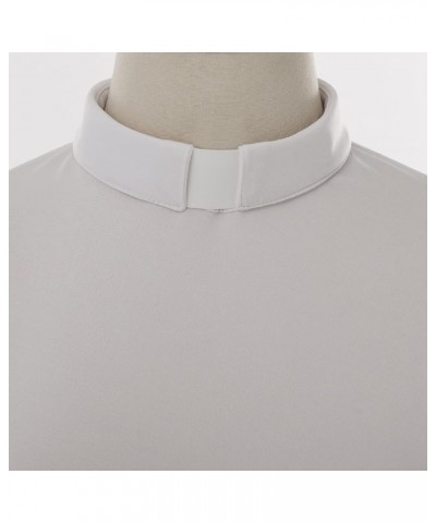 Catholic Church Women Clergy Tab Collar Dress 3/4 Sleeve Ruched Elegant Business Pencil Sheath Dress White $16.11 Dresses