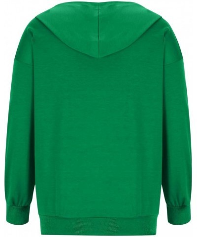 Womens Full Zip Up Hoodie Jacket Long Sleeve Hooded Sweatshirts With Pockets Fall Fashion 2023 Outfits G08-green $11.87 Hoodi...