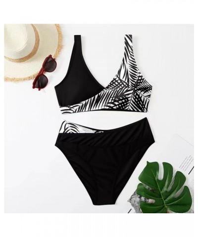 Women High Waisted Bikini Set Two Piece Swimsuits Push Up Wrap Padded Swim Top Tummy Control Bathing Suit Bottom Swimwear Yy0...