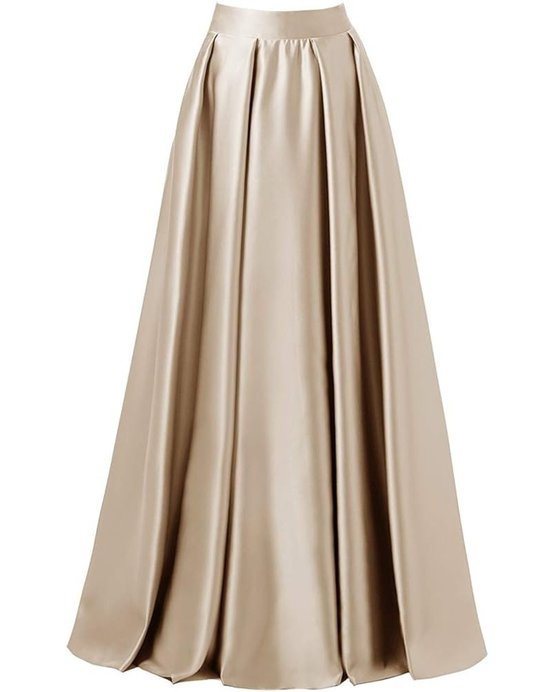 Diydress Women’s Satin Flared Swing Maxi Skirt Long Floor Length High Waist Fomal Prom Party Skirts with Pockets Dusk $21.15 ...