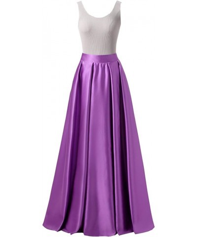 Diydress Women’s Satin Flared Swing Maxi Skirt Long Floor Length High Waist Fomal Prom Party Skirts with Pockets Dusk $21.15 ...