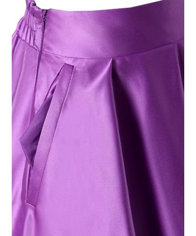 Diydress Women’s Satin Flared Swing Maxi Skirt Long Floor Length High Waist Fomal Prom Party Skirts with Pockets Dusk $21.15 ...