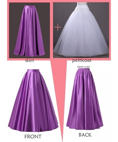 Diydress Women’s Satin Flared Swing Maxi Skirt Long Floor Length High Waist Fomal Prom Party Skirts with Pockets Dusk $21.15 ...