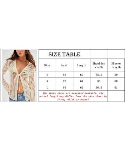 Women Tie Front Cardigan Y2k Bell Long Sleeve Top V Neck Sweater Crochet Knit Bolero Shrugs Going Out Streewear B1-crochet Be...