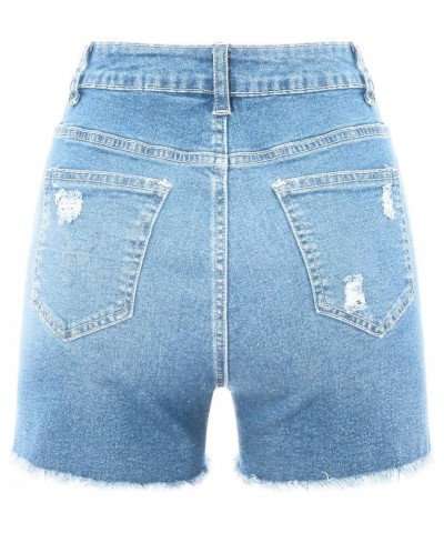 2023 New Women's Distressed Frayed Hem Jean Shorts Flowy Casual Denim Shorts Micro Elastic Ripped Jeans with Pockets $9.98 Sh...