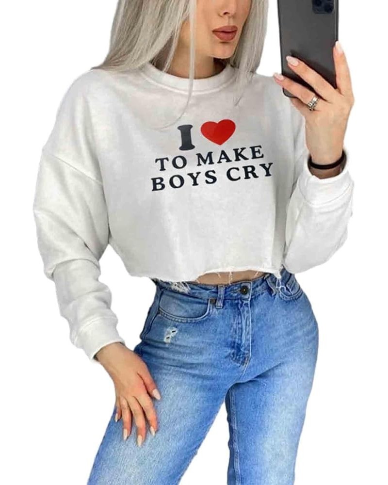 Women Love Heart Sweatshirts Y2K Graphic Valentines Pullover Oversized Knit Marry Sweater Going Out Sweaters Casual White $11...