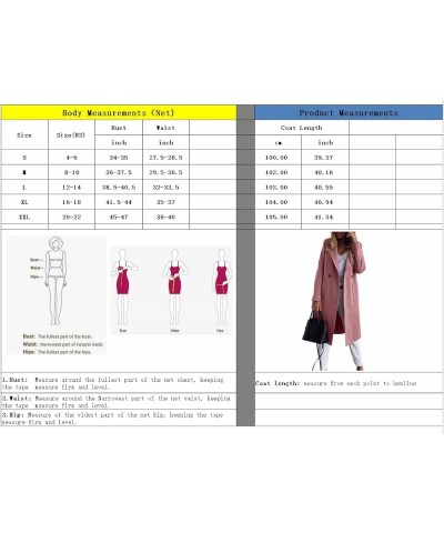 Women's Double Breasted Winter Wool Pea Coat Midi Long Warm Wool Blend Trench Coat Yellow $30.24 Coats