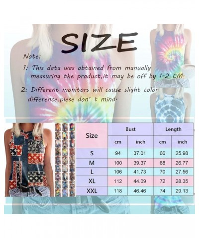 Women's Tank Tops Western Ethnic Style Pattern Printed V Neck T Shirt Western Style Sleeveless Shirts for Women Z04 Blue $8.3...