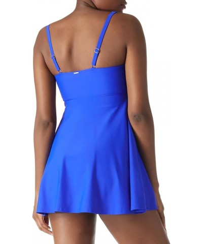 Women's Square Neckline One Piece Skirt Swimsuit Tummy Control Swimwear Bathing Suits Royal Blue $13.33 Swimsuits